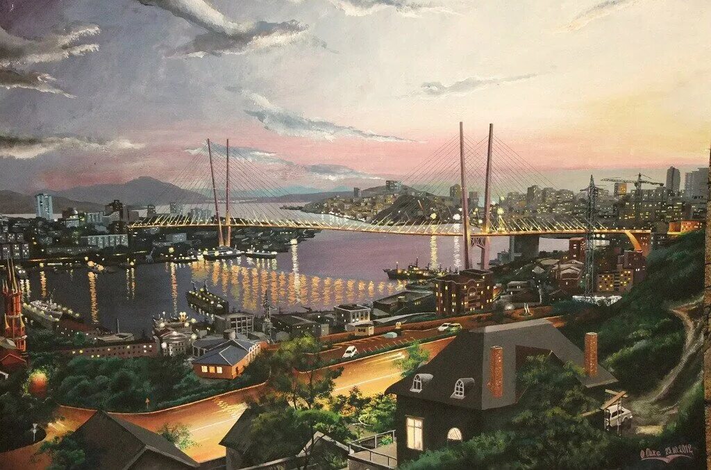 Картина по фото владивосток Мост через бухту Золотой Рог Page 280 SkyscraperCity Forum