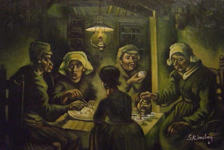 Картина ван гога едоки картофеля фото The Potato Eaters Painting by Vincent Van Gogh Reproduction iPaintings.com em 20