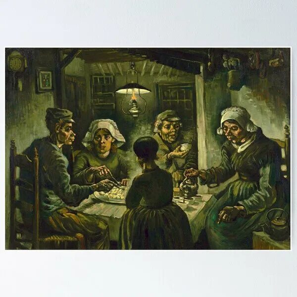 Картина ван гога едоки картофеля фото "The Potato Eaters by Vincent van Gogh" Poster for Sale by SimpleJoyStyle Redbub