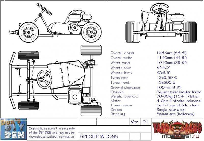 Картинг своими руками чертежи Сделай сам автомобиль. Джип школьника - МОПЕДИСТ.ру - клуб любителей мокиков и м