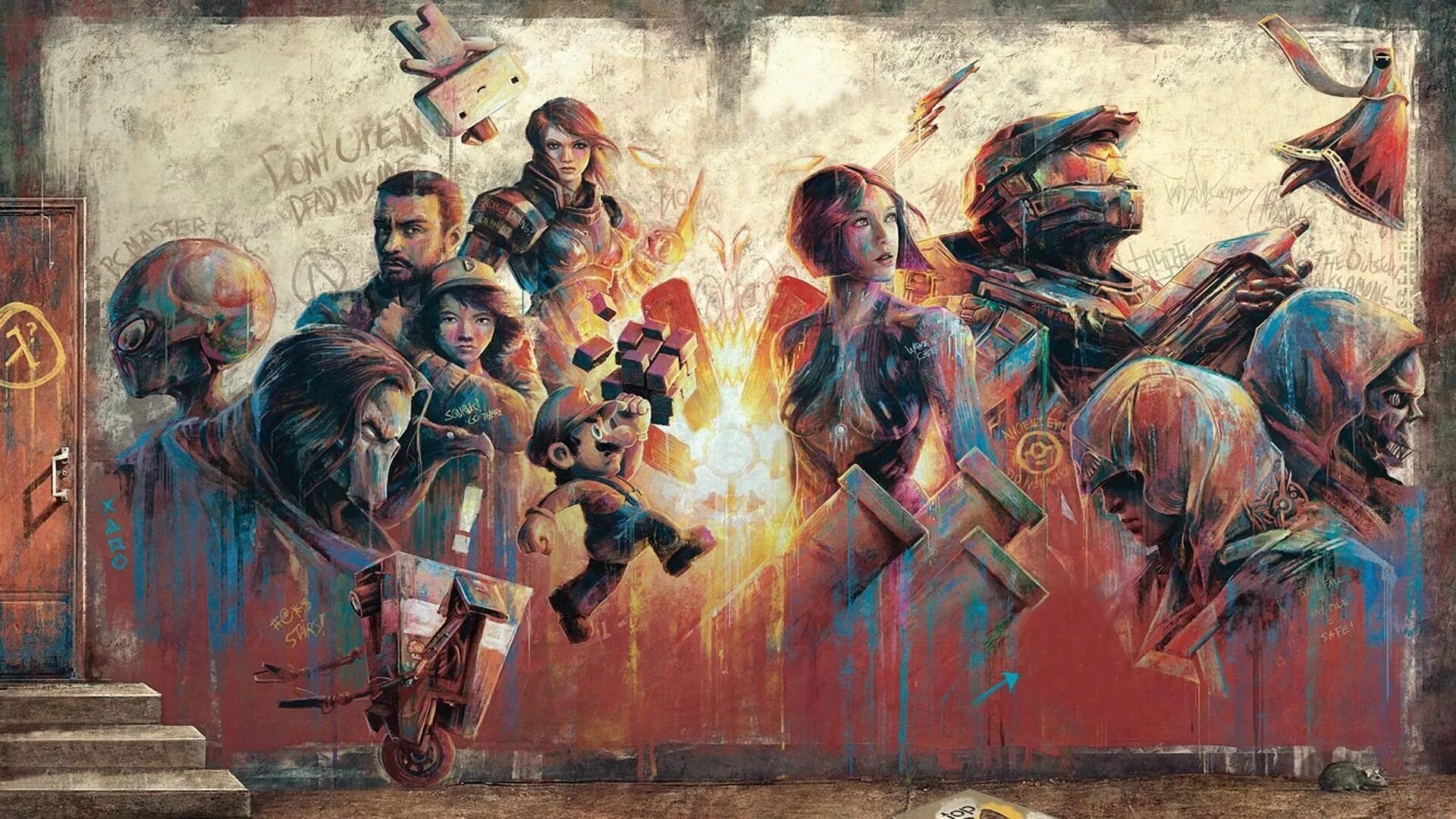 Картинка арт фото Спільнота Steam :: Знімок екрана :: Some characters as Graffiti. HD Wallpaper 19