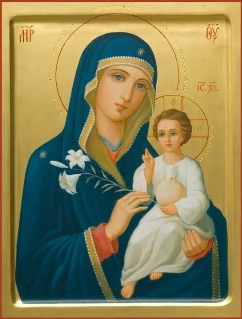 Картинка иконы богородицы BK-08-01 Icon of The Mother of God the Unfading Bloom Orthodox icons, Mary and j