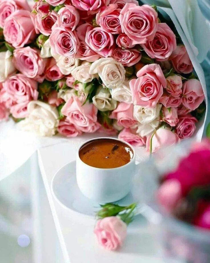 Картинка красивые букеты с добрым утром Pin on Доброе утро Coffee flower, I love coffee, Coffee love