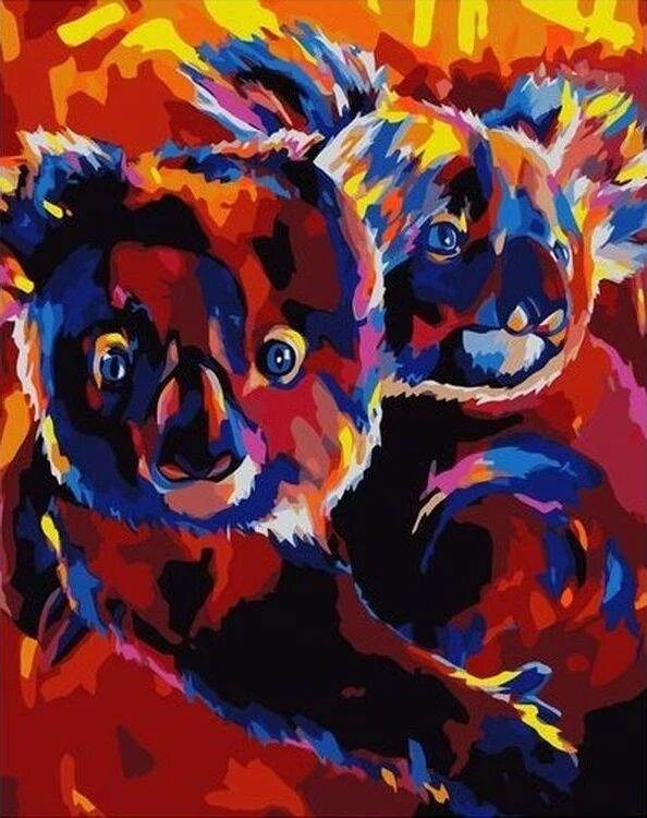 Картинка красками животных Живопись по номерам Paintboy Коалы 40x50 - купить в Москве, цены в интернет-мага