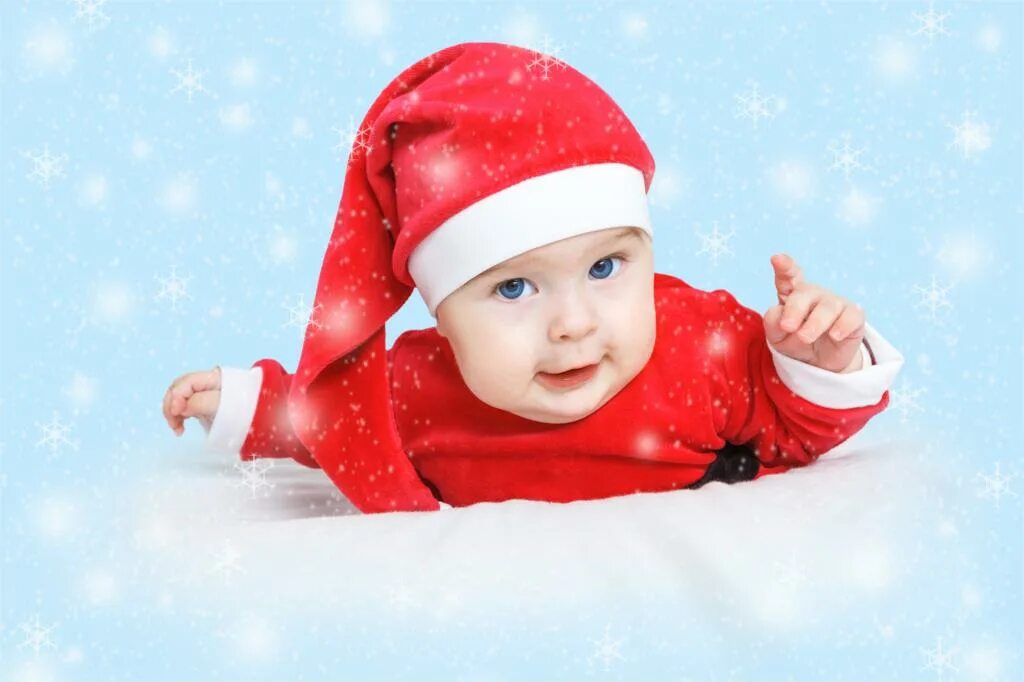 Картинка мальчик новый год Lucu mengenakan topi natal bayi kualitas HD wallpaper 36 * 24 inch kain poster, 