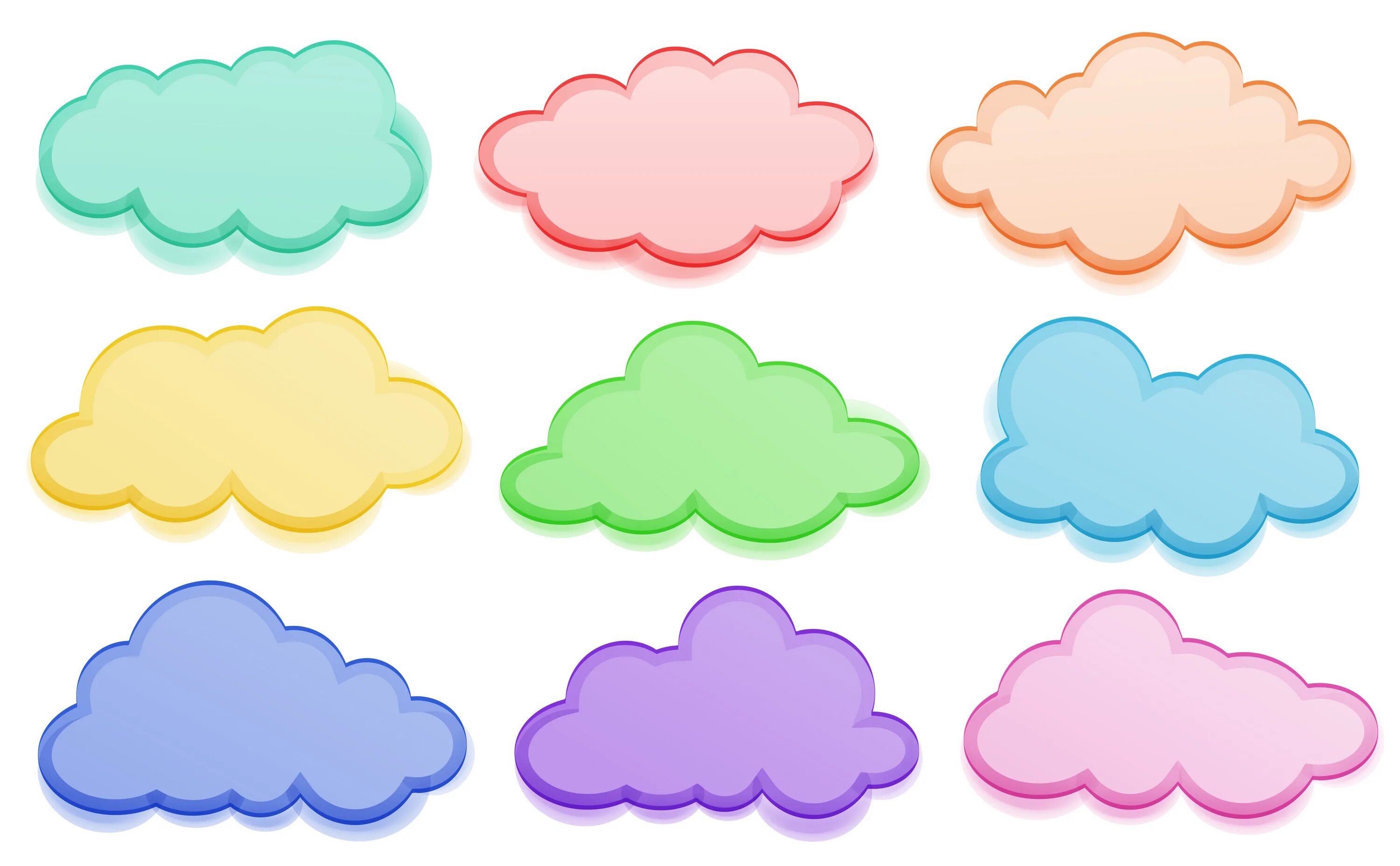 Картинка облачко для оформления детского сада Colorful clouds 359610 Vector Art at Vecteezy
