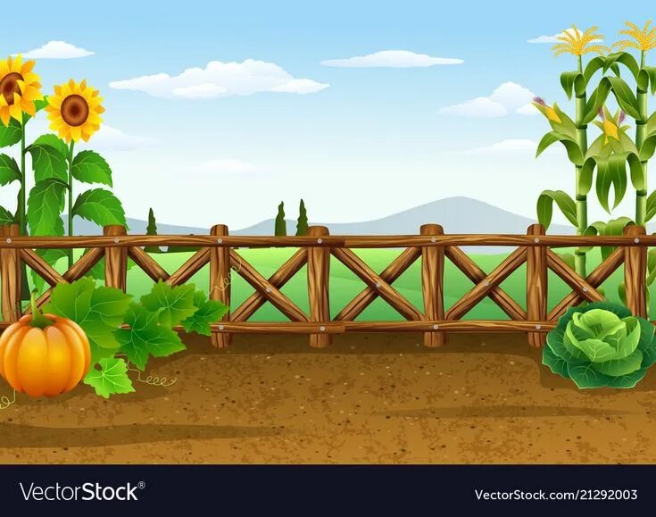 Картинка огорода и животных Farm background with various plant Royalty Free Vector Image Background, Plant v