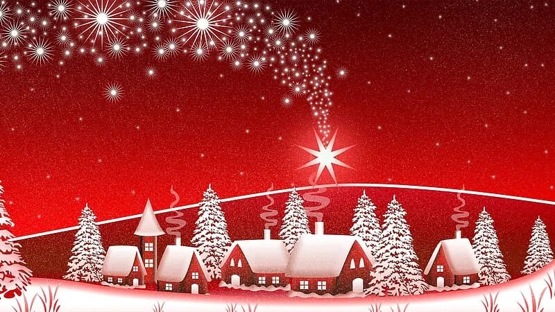 Картинка рождества фон 720x1208px, free download Snow in Wiwnter Village, Christmas, village, red, Feli