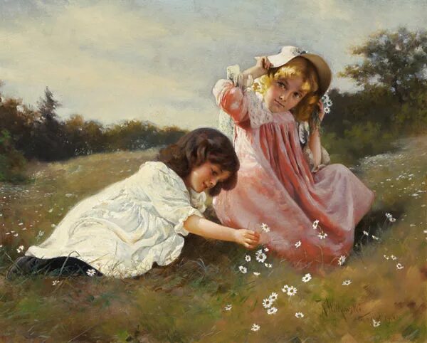 Картинка с днем детей прикольные File:Karl Witkowski - Gathering Daisies, 1900.jpg - Wikipedia