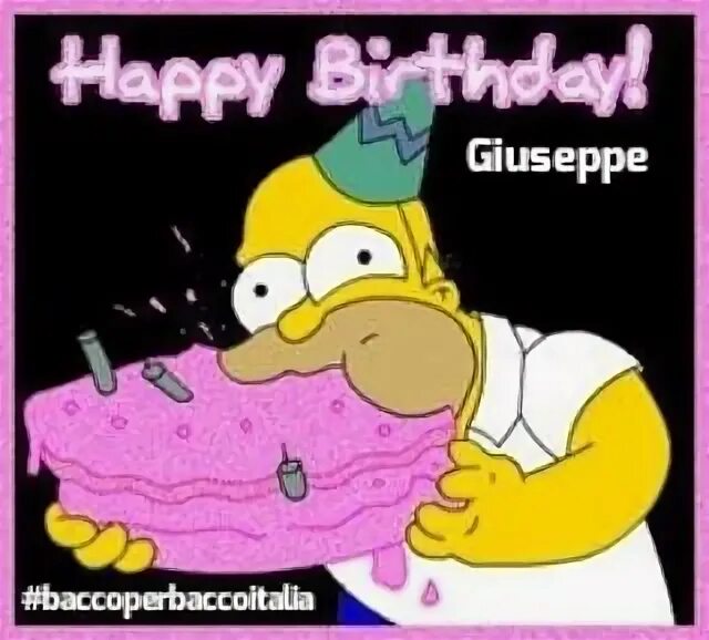 Картинка с днем рождения мем Bacco per Bacco Homer simpson, Auguri di buon compleanno, Biglietti auguri fai d