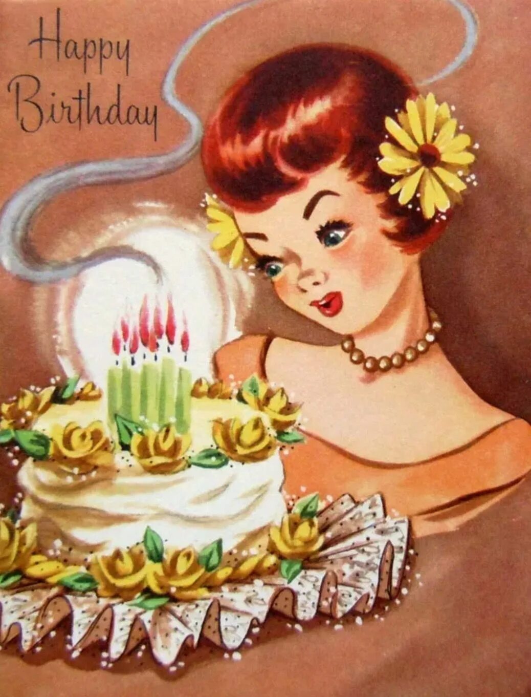 Картинка с днем рождения женщине ретро Birthday Happy birthday vintage, Vintage birthday, Vintage birthday cards