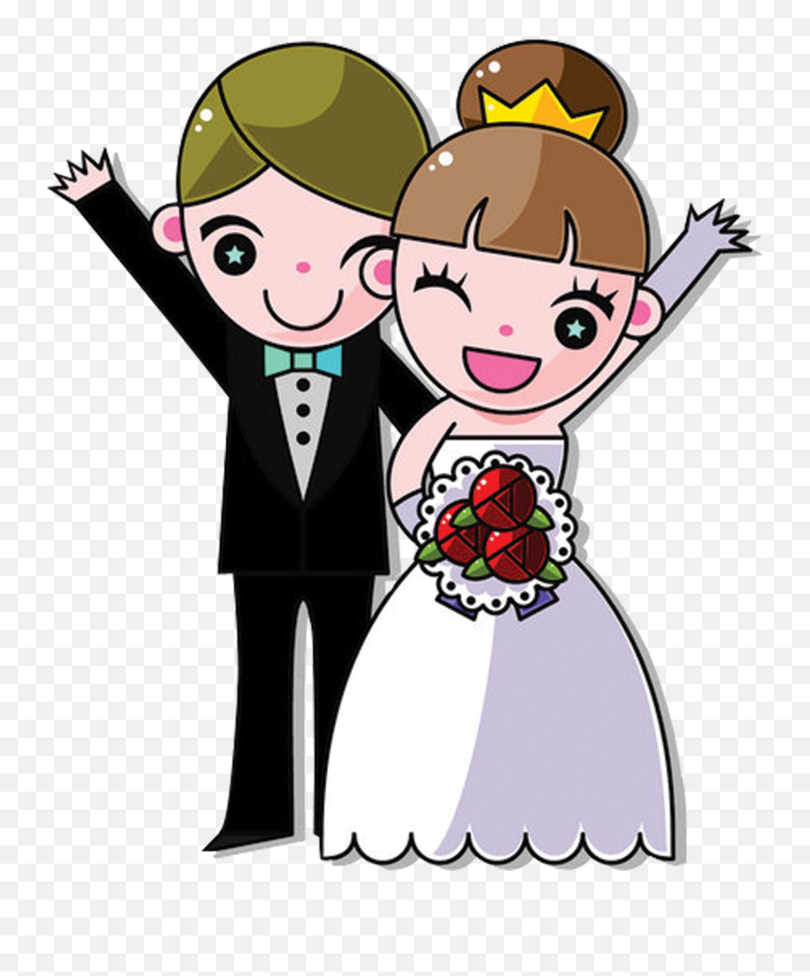 Картинка свадьба рисунок Bride Marriage Wedding Couple - Bride And Groom Animation Groom And Bride Cartoo