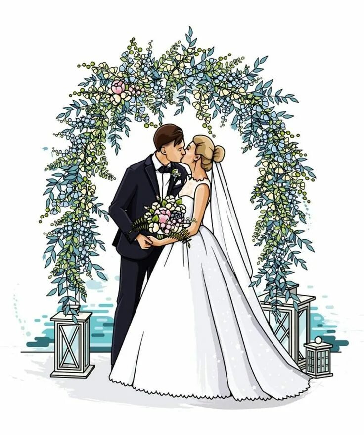 Картинка свадьба рисунок Pin by Yanaisi on Свадьба Wedding drawing, Wedding illustration, Wedding dress s