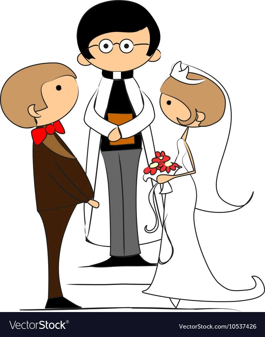 Картинка свадьба рисунок Cartoon wedding ceremony Royalty Free Vector Image