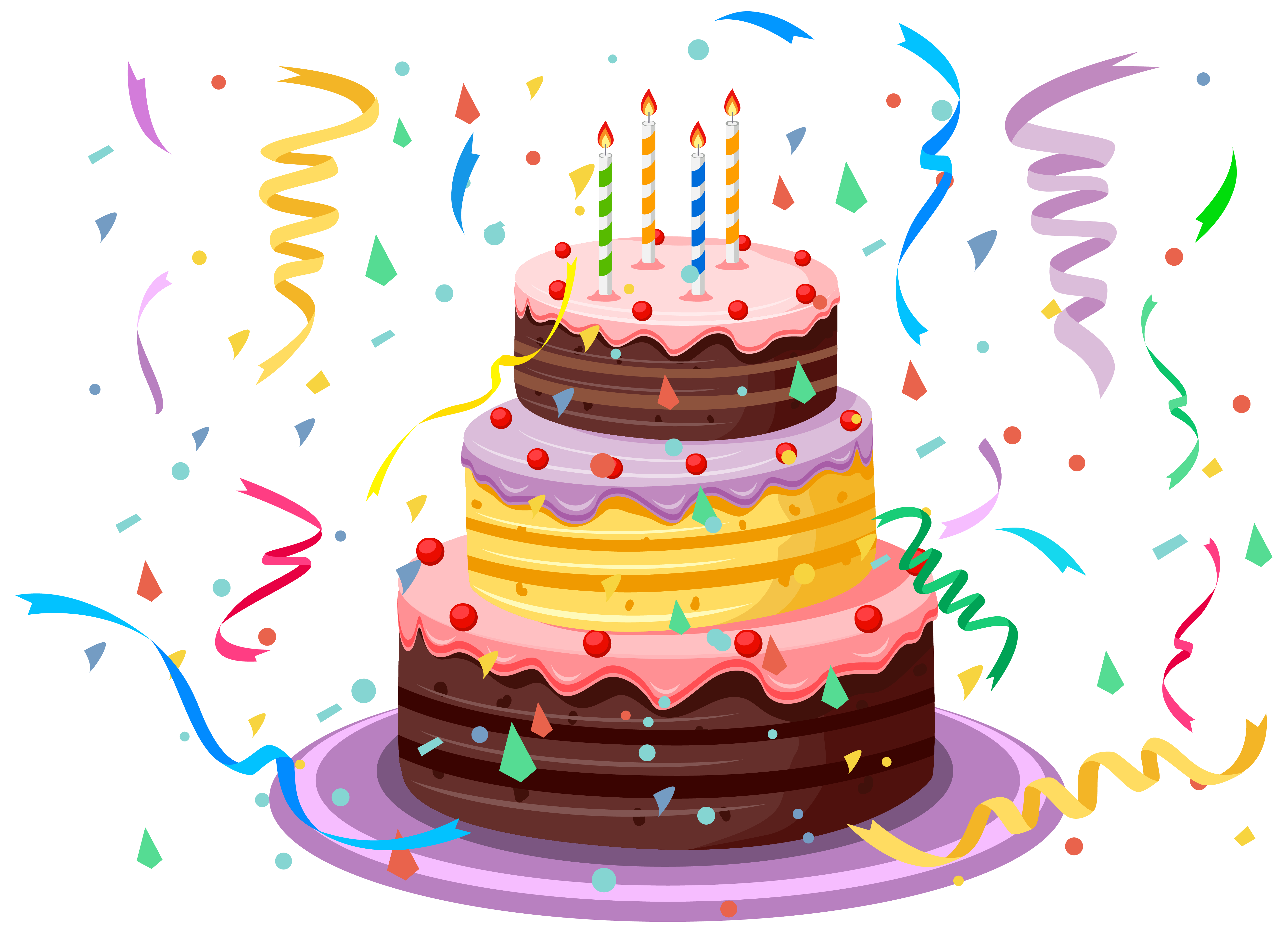 Картинка тортик с днем рождения Birthday Cake with Confetti PNG Clipart Picture Birthday cake clip art, Happy bi