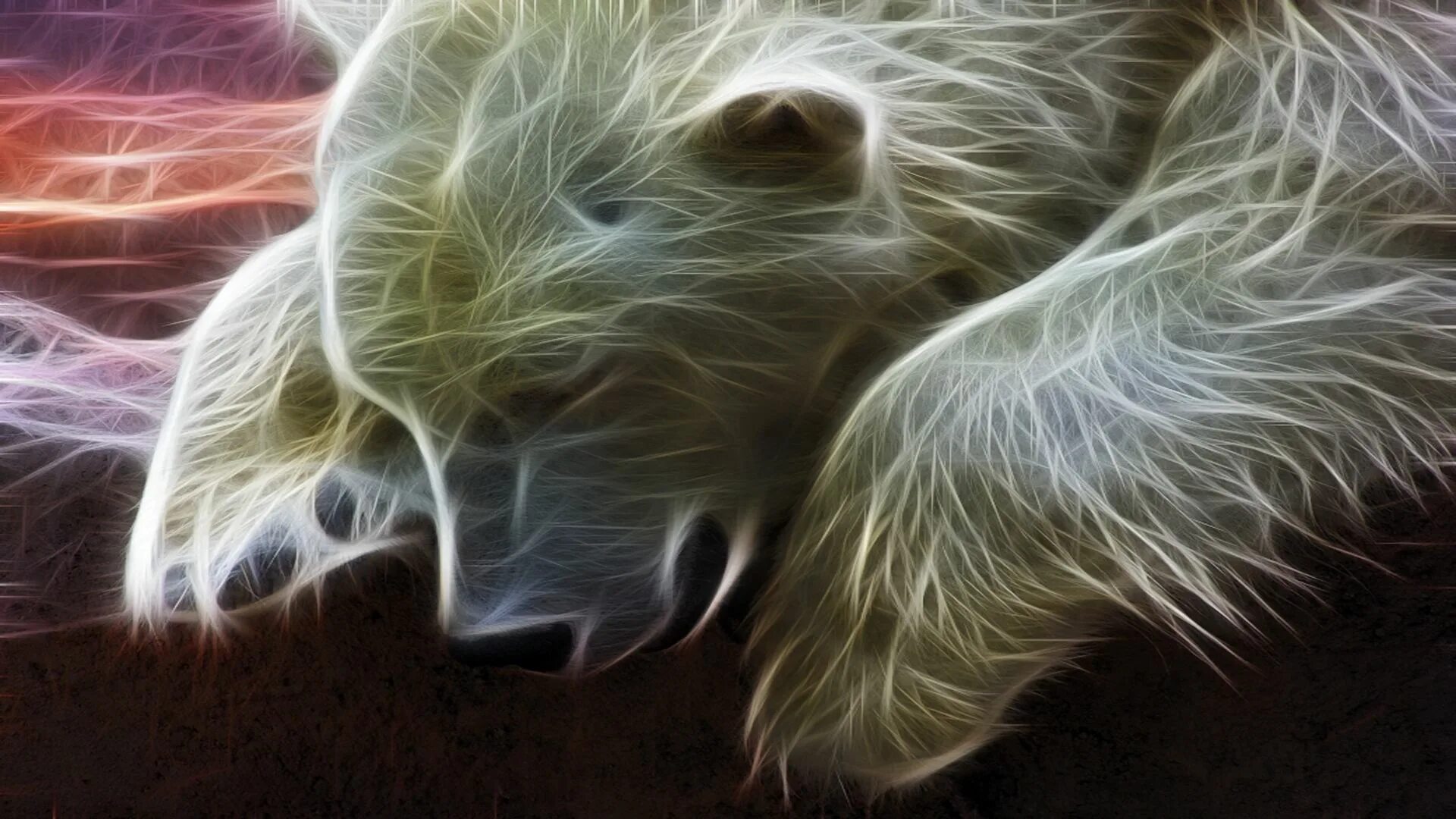 Картинки 3д животные Polar bear Fractal art, Fractals, Animals