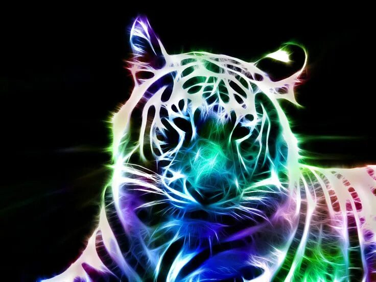 Картинки 3д животные Fractal Wolf by MiniMoo64 on DeviantArt Tiger zeichnung, Tierbilder, Weißer tige