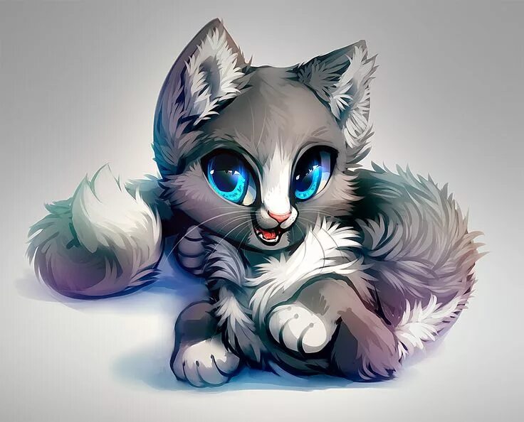 Картинки аниме животных Cat Speed Paint by Kawiku on DeviantArt Cute wolf drawings, Animated animals, Ki