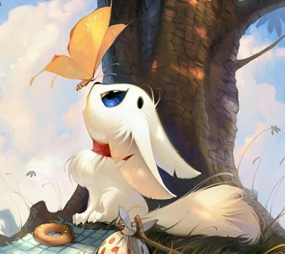 Картинки аниме животных White Fox ... Cute Cute animal drawings, Anime animals, Cute drawings