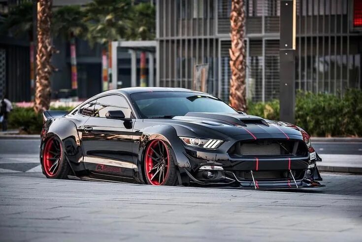 Картинки авто тюнинга @alphamale_performance went big on this mean @ford Mustang with 20" AMP Wheels a