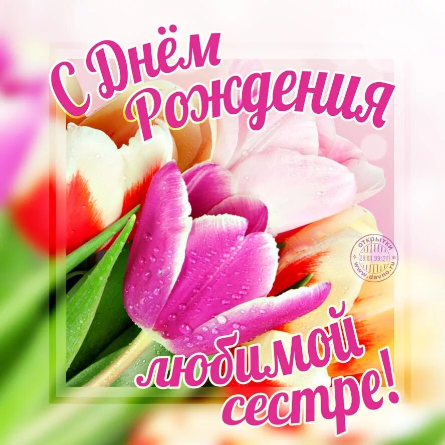 Картинки бесплатно с днем рождения сестренке С днем рождения любимой сестре! - Скачайте на Davno.ru