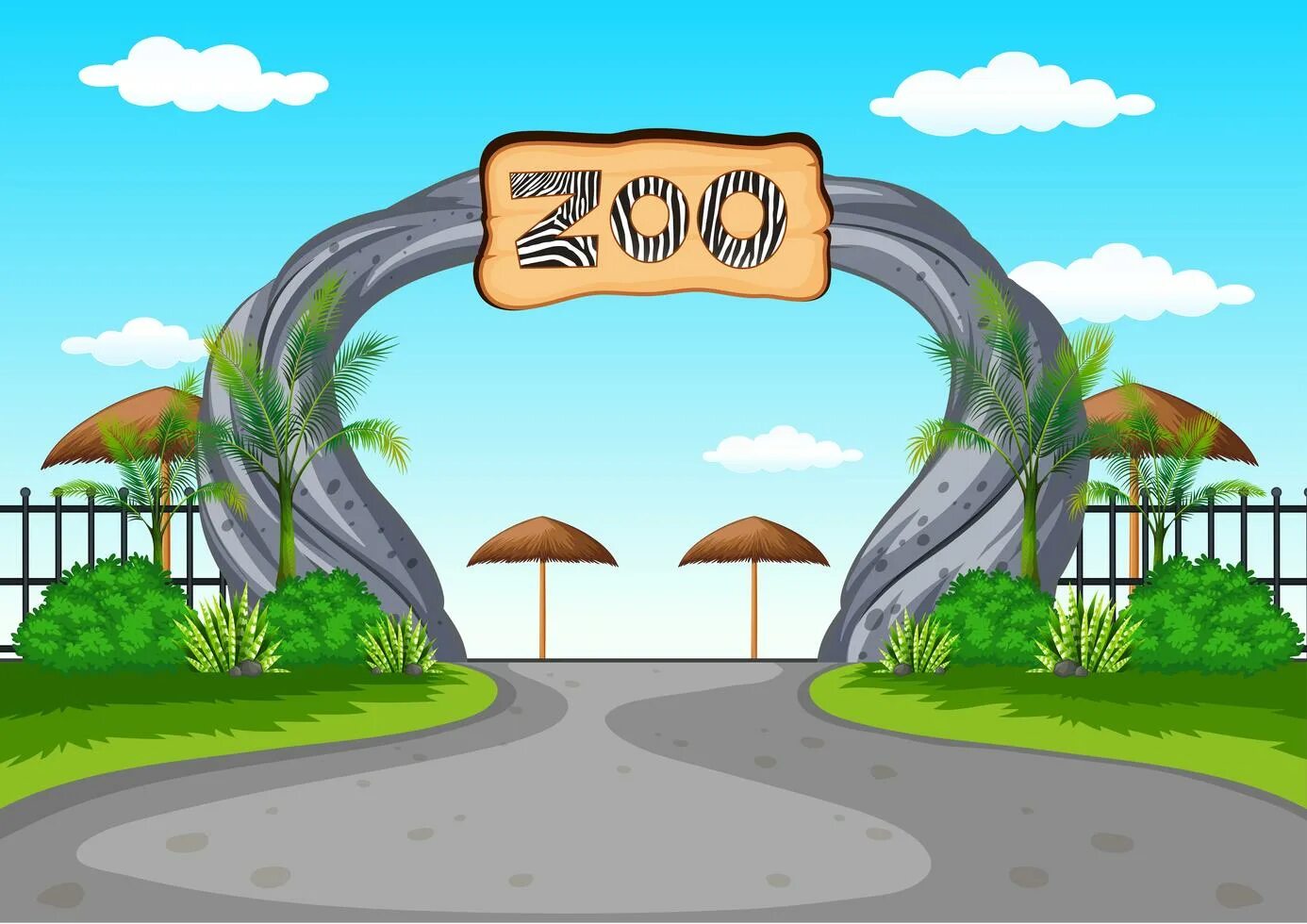 Картинки без животных Zoo entrance with no visitors 298449 Vector Art at Vecteezy