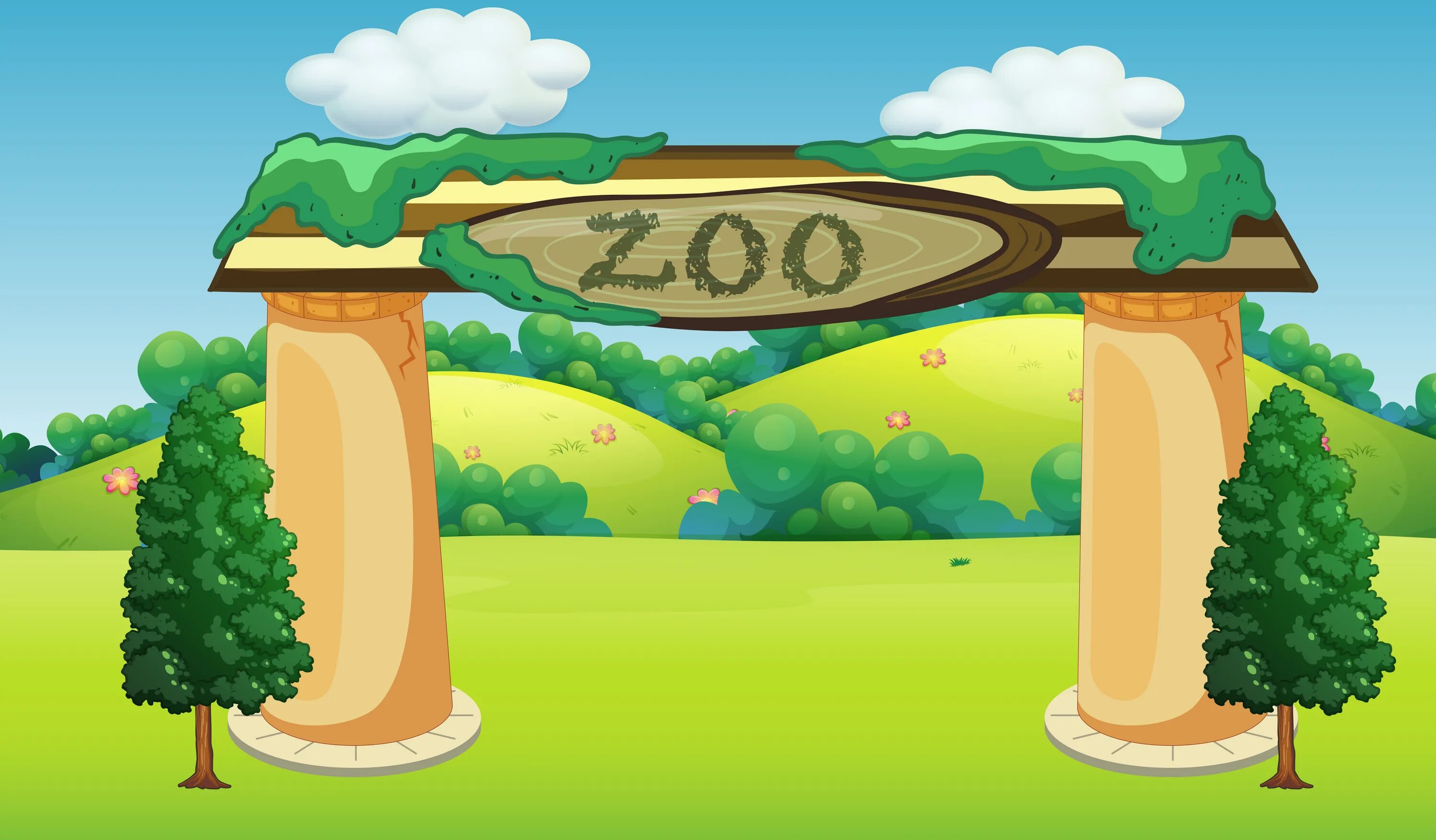 Картинки без животных A nature zoo template 368260 Vector Art at Vecteezy