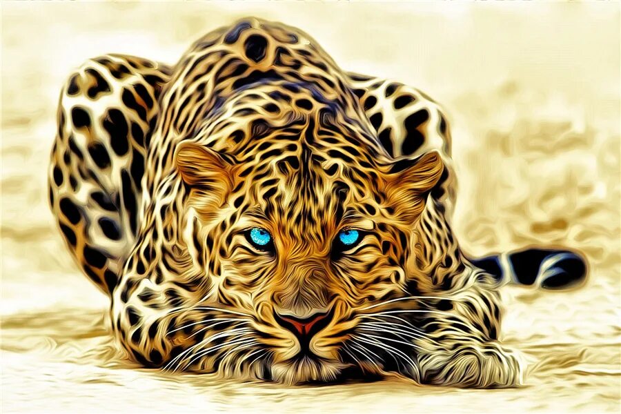 Картинки ч животными Custom Canvas Art Big Stunning Leopard Poster Leopard Wallpaper Animal Wall Stic