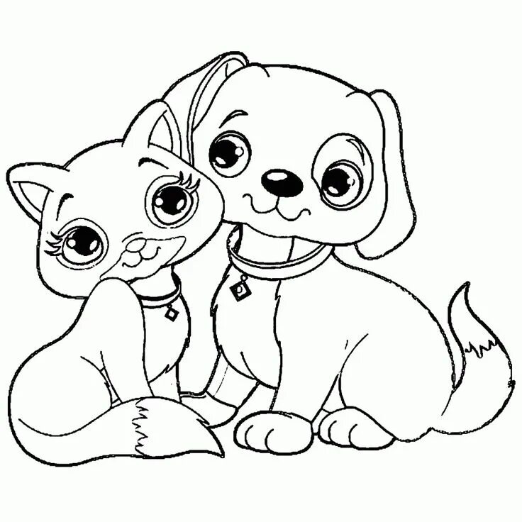 Картинки для детей 10 лет животные Printable Coloring Pages For Kids - Coloringfolder.com Puppy coloring pages, Cat