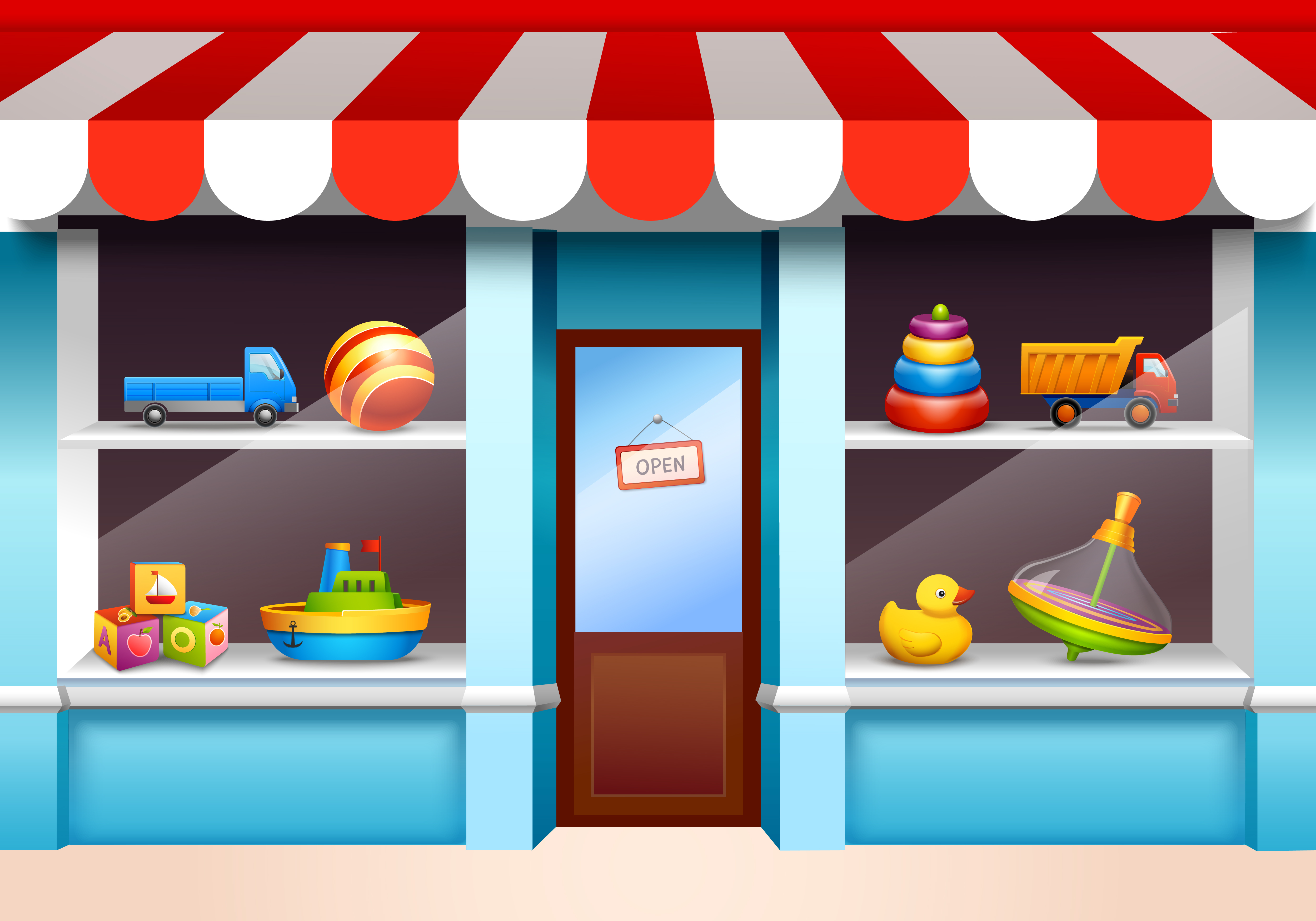 Картинки для детского магазина оформление Toys shop window 453289 Vector Art at Vecteezy