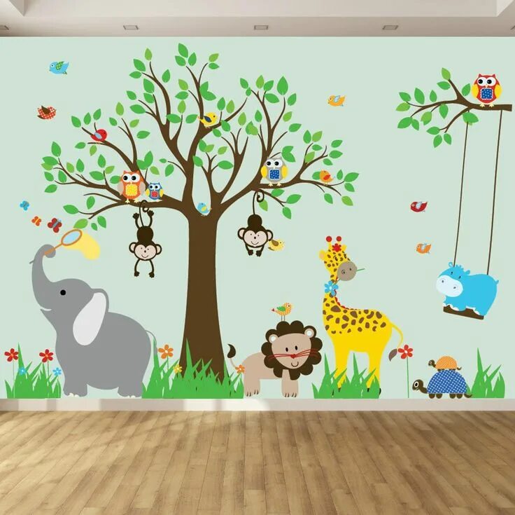 Картинки для детского сада оформление стен Wall Decals for Kids, Nursery Wall Art, Jungle Wall Stickers, Baby Wall Stickers