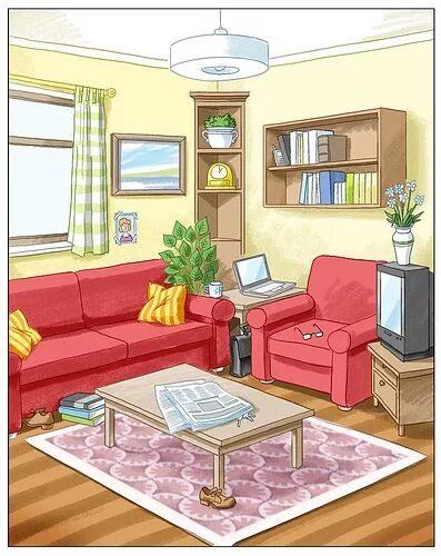 Картинки для описания интерьера 6 класс zimmer Preposition pictures, Room pictures, English lessons