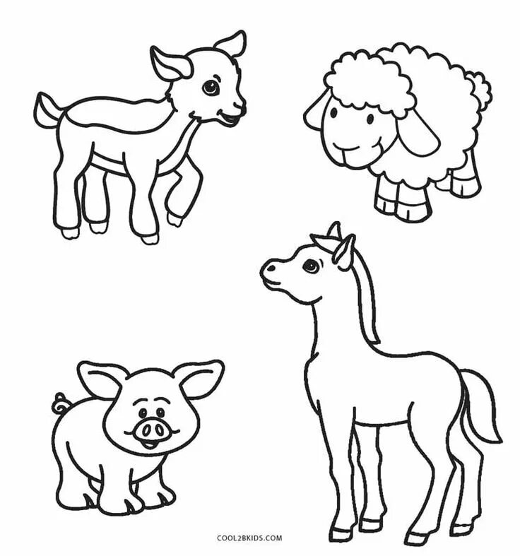 Картинки для раскрашивания домашние животные Free Printable Farm Animal Coloring Pages for Kids