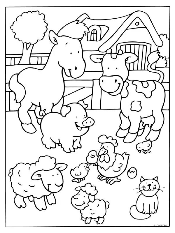 Картинки для раскрашивания домашние животные Boerderij Farm coloring pages, Animal coloring books, Coloring pages