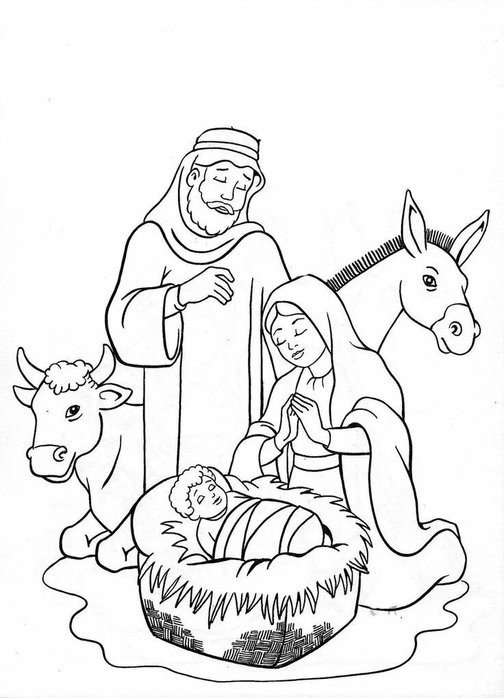 Картинки для срисовки рождество Pin on Ozdoby świąteczne Nativity coloring pages, Christmas coloring pages, Nati