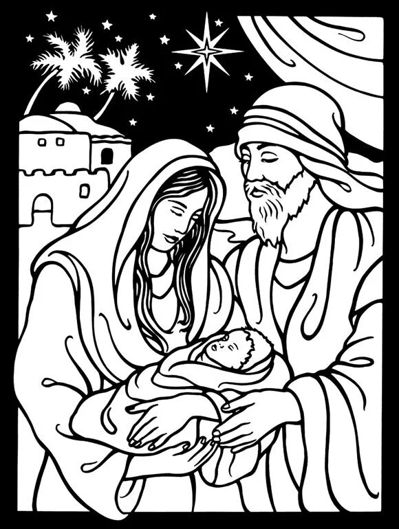 Картинки для срисовки рождество Welcome to Dover Publications Nativity coloring pages, Nativity coloring, Christ