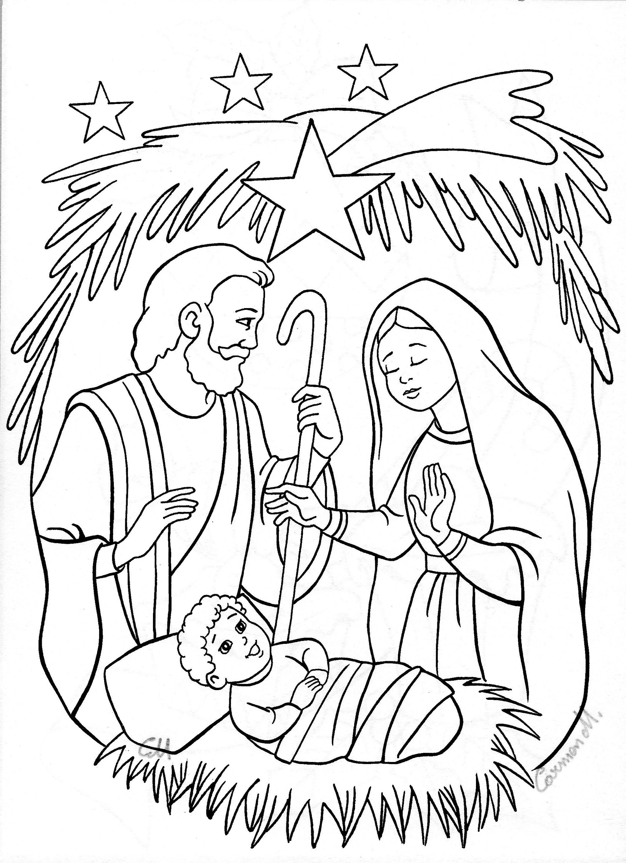 Картинки для срисовки рождество Dibujos Para Colorear De Nacimiento, Portal De Belen 27D Nativity coloring pages