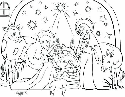 Картинки для срисовки рождество free adult coloring, city scenes - - Image Search Results Nativity coloring page