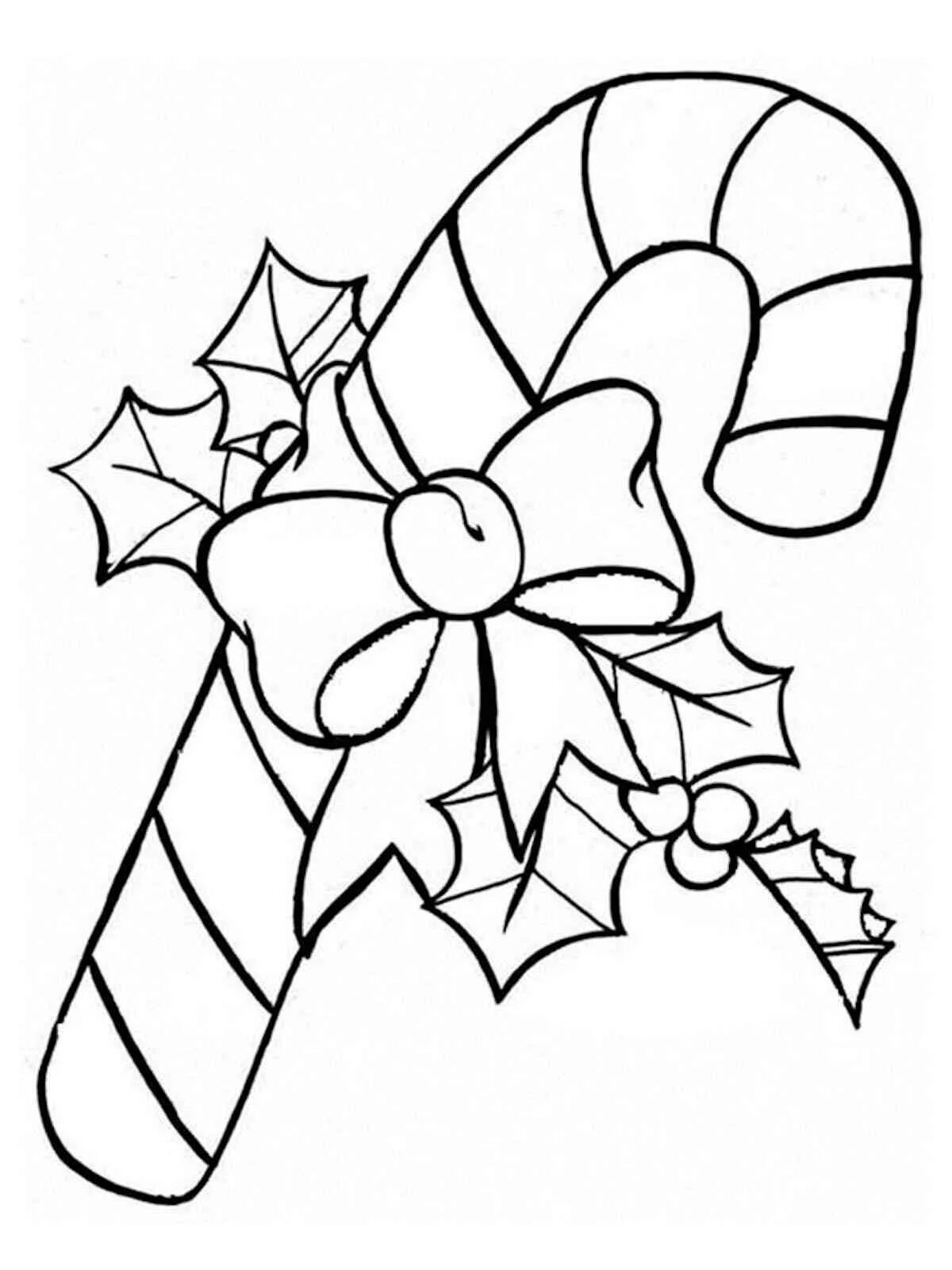 Картинки для срисовки рождество Candy Cane coloring page - Free printable