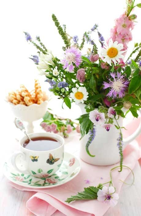 Картинки доброе утро 3 Sweet Love Flower cottage, Entertaining table settings, Spring breakfast