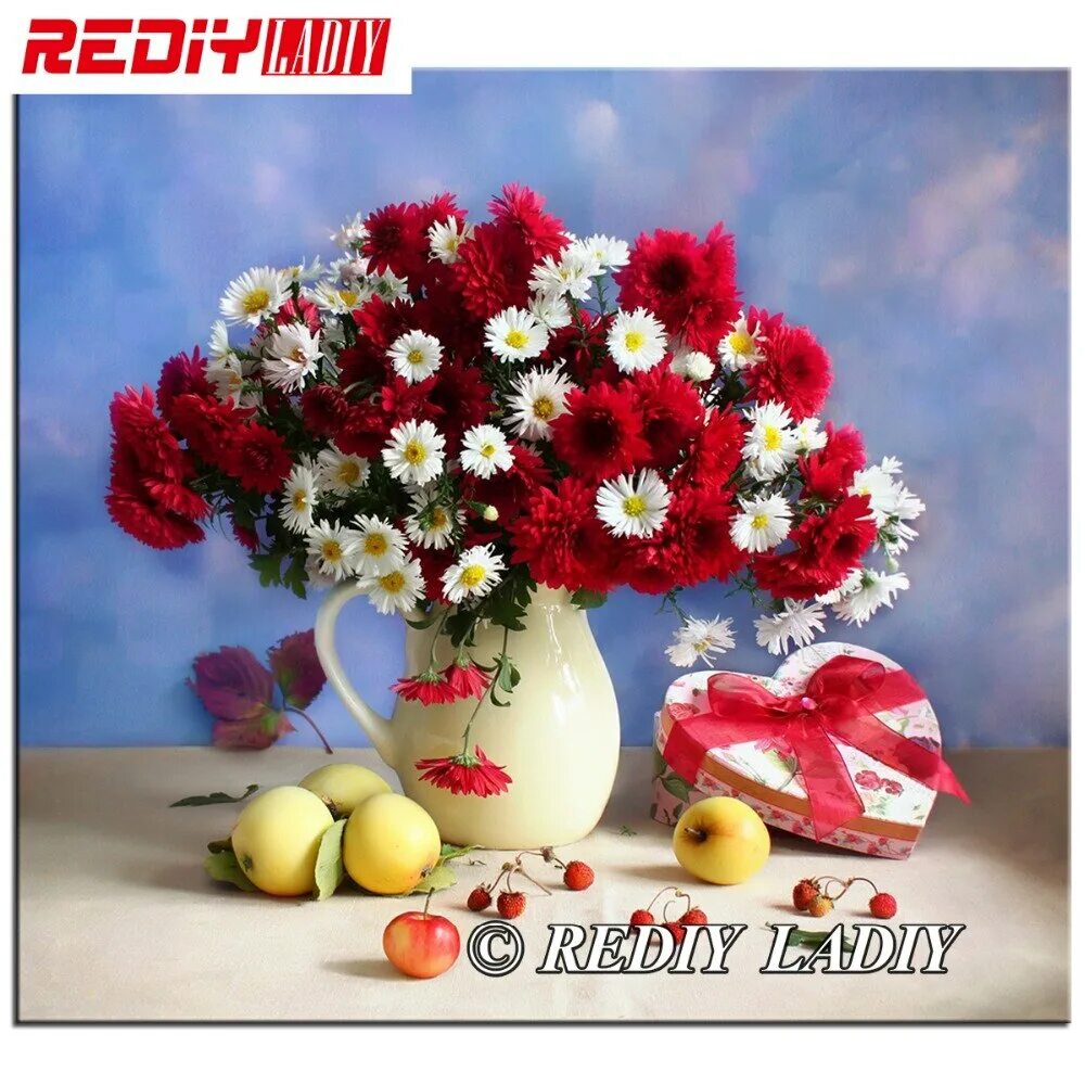 Картинки добрый день с пожеланиями благополучия REDIY LADIY Diamond Painting Cross Stitch Flowers in Vase Diamond Embroidery Ful