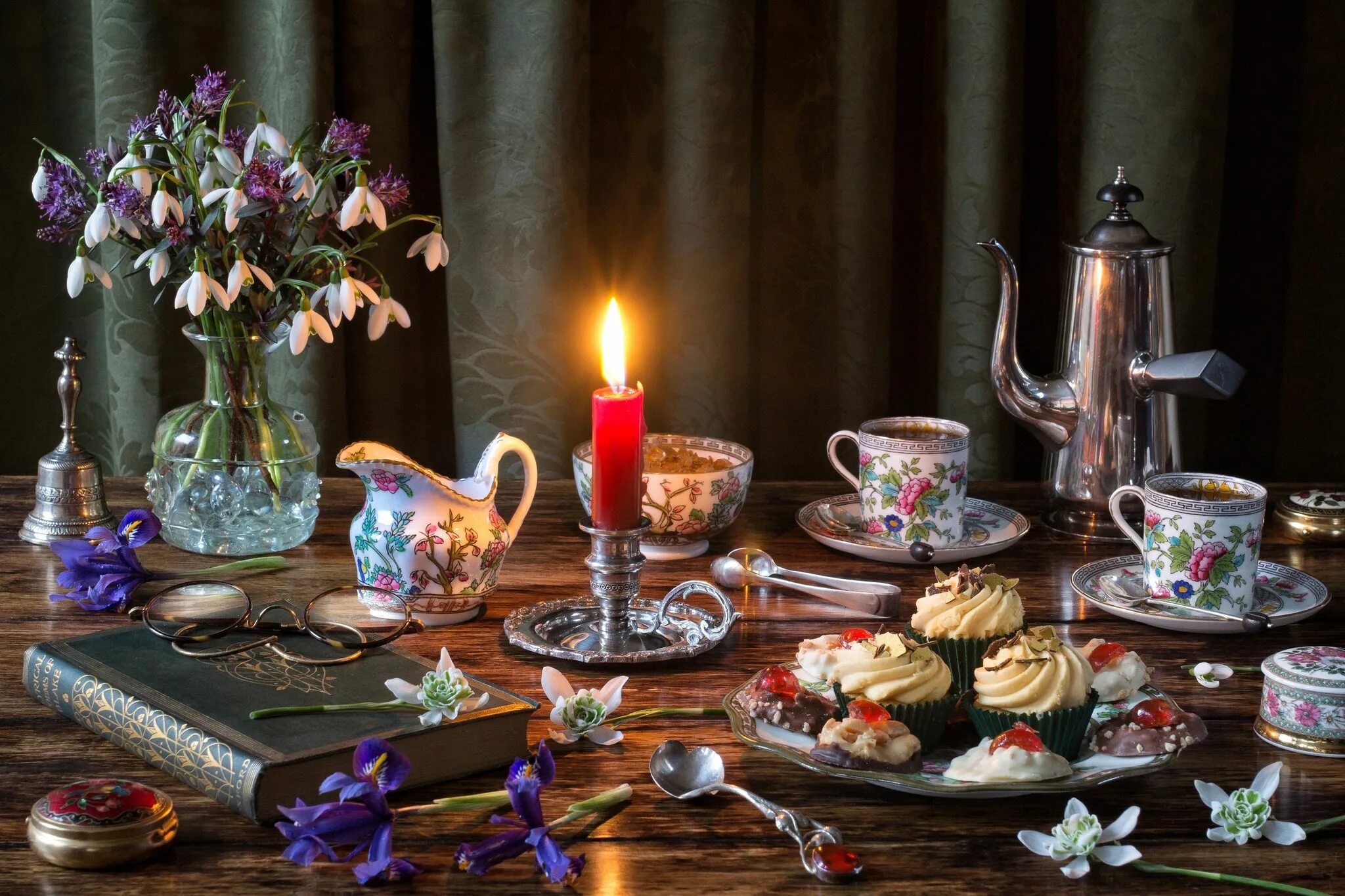 Картинки добрый вечер красивые новые чаепитие Coffee and Cupcakes.