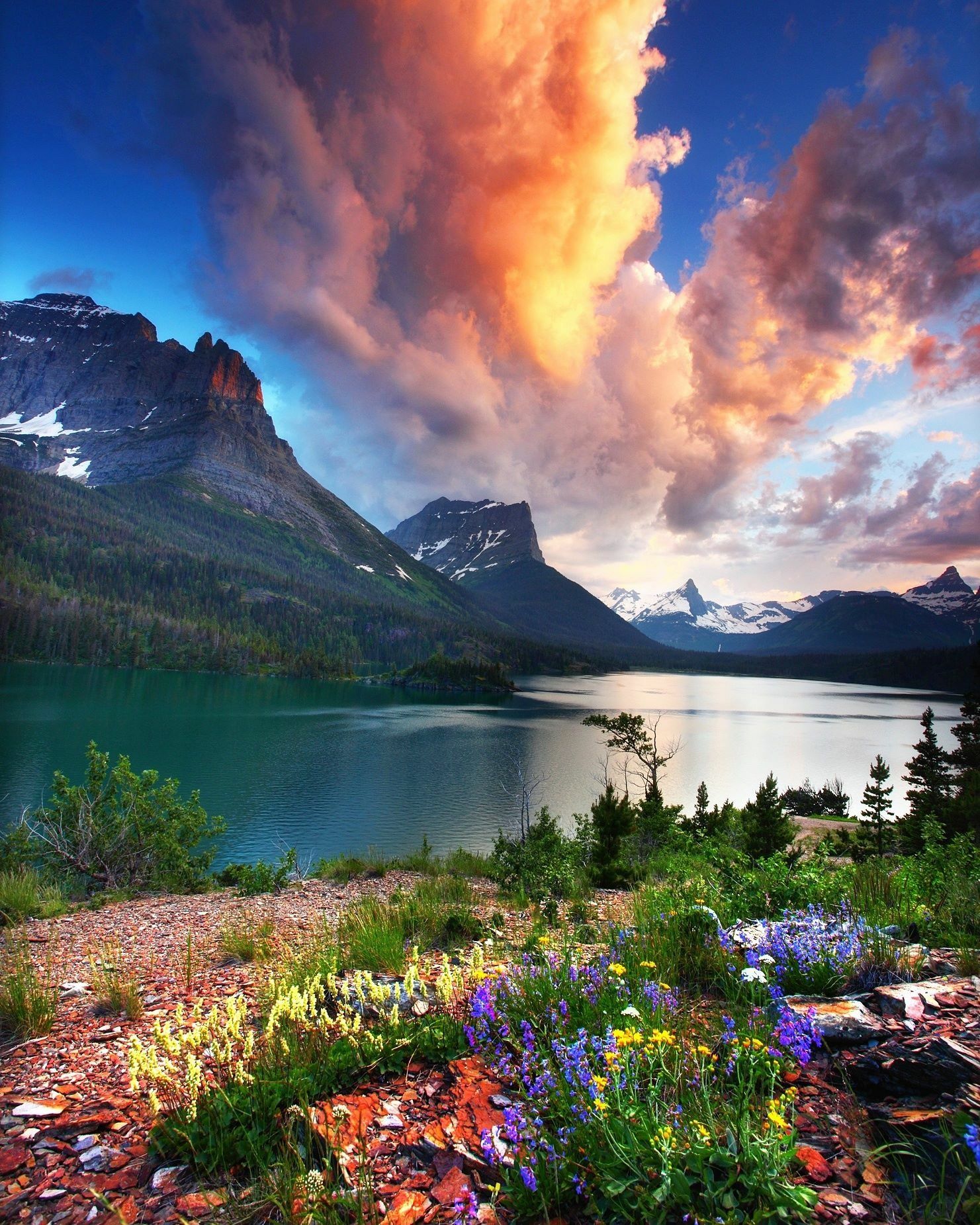 Картинки фото дня Glacier National Park Montana Фотография природы, Места для путешествий, Живопис