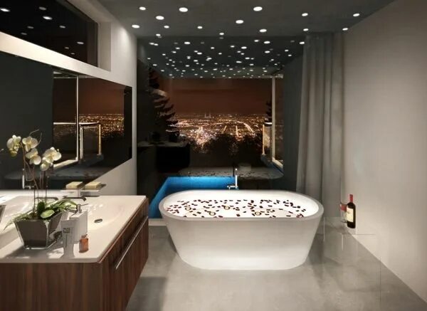 Картинки фото ванны Faux plafond moderne: idées de design magnifique Bathroom lighting design, Bathr