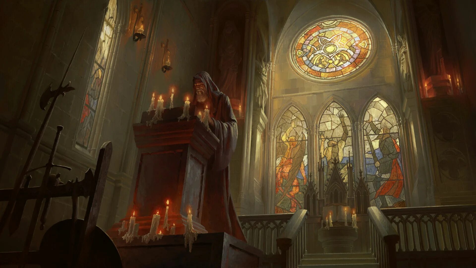 Картинки храм фото ArtStation - in the cathedral, Anton Solovianchyk Illustration artwork, Concept 