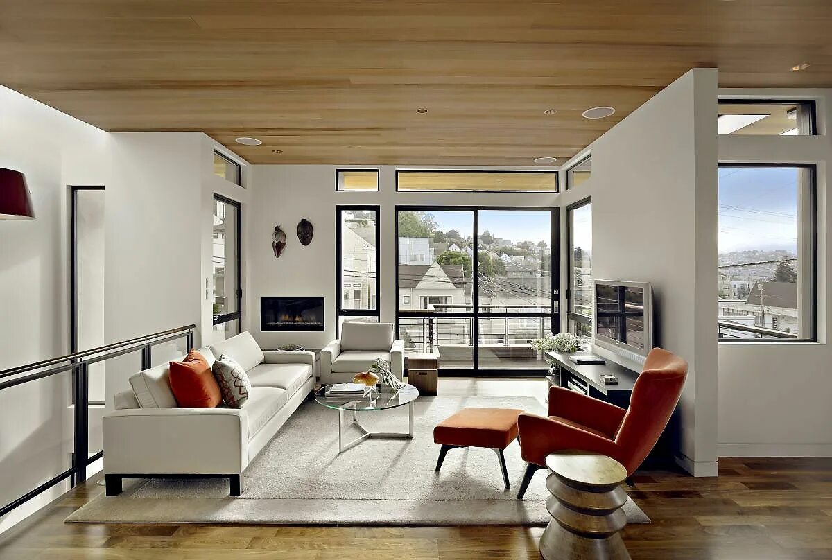 Картинки интерьера дома Bernal Heights Residence by SB Architects Small living room design, Small apartm