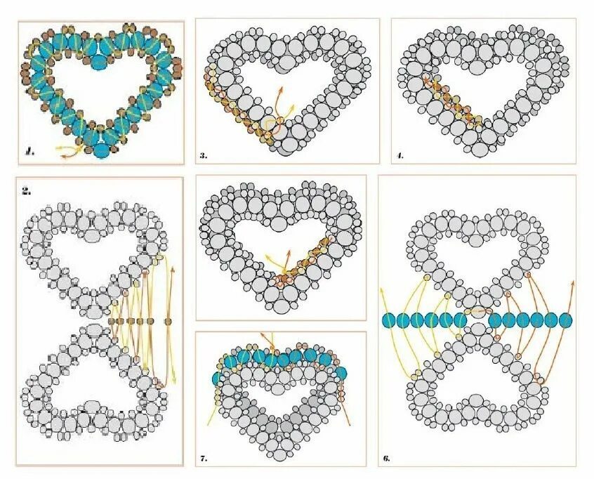 Картинки из бисера своими руками схемы Сердечки - Бисерок Patrones de joyería con cuentas, Hacer bisuteria, Hacer pulse