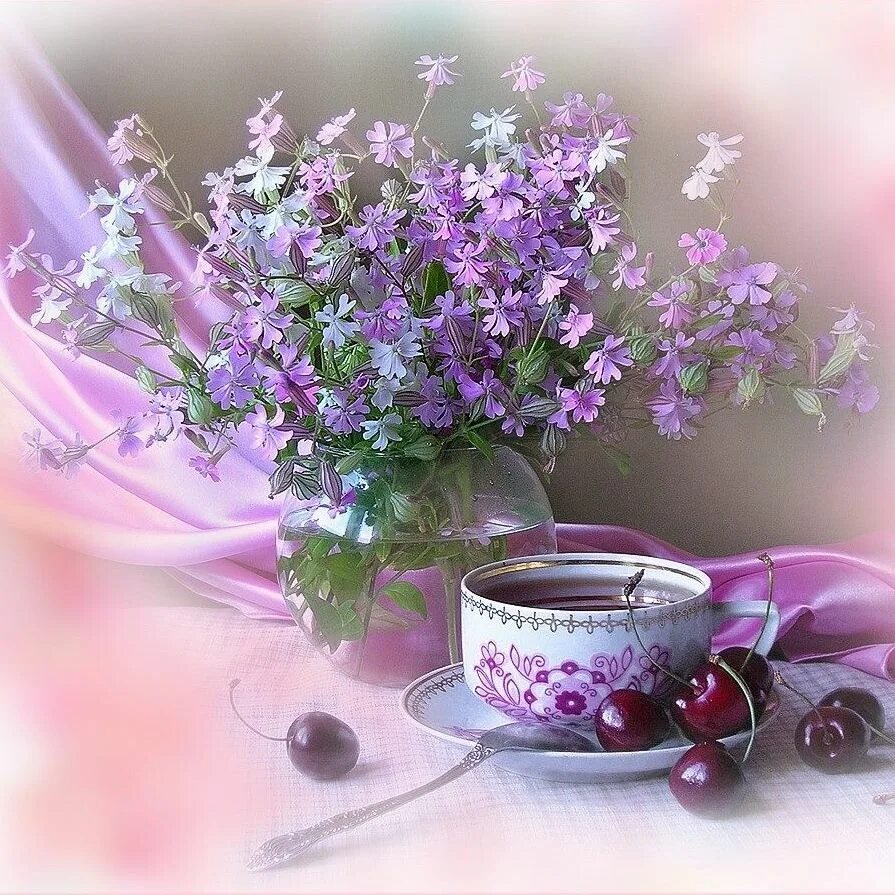 Картинки изысканные с добрыми пожеланиями Pin on Dag plaatjes Beautiful flowers, Flowers, Purple flowers