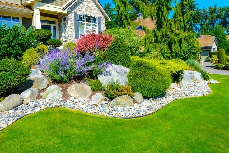 Картинки ландшафтный дизайн дачного Дом и Сад Front yard landscaping design, Front yard garden design, Home landscap