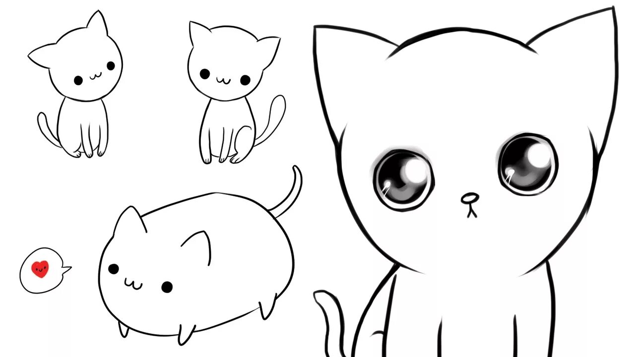 Картинки легких маленьких животных 3 ways to draw cute cats - YouTube